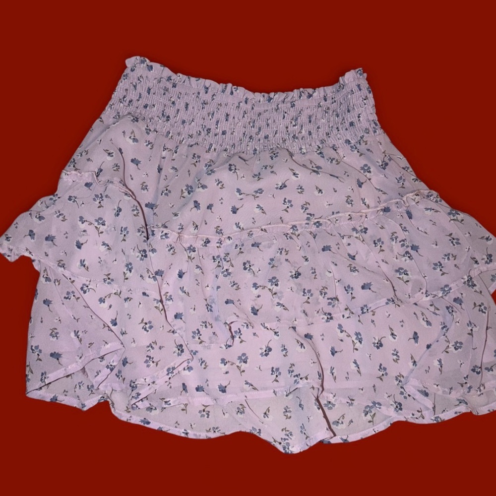 altar’d states purple floral ruffle skirt
